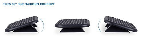 Mount-It Foot Rest Under Desk, 18 x 13 in Adjustable Ergonomic Footrest | 3 Tilt Angles Up to 30 Degrees, Non Slip Foot Stool at Work, Massage Surface, Durable Plastic, Home or Office, Black