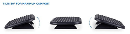 Mount-It Foot Rest Under Desk, 18 x 13 in Adjustable Ergonomic Footrest | 3 Tilt Angles Up to 30 Degrees, Non Slip Foot Stool at Work, Massage Surface, Durable Plastic, Home or Office, Black