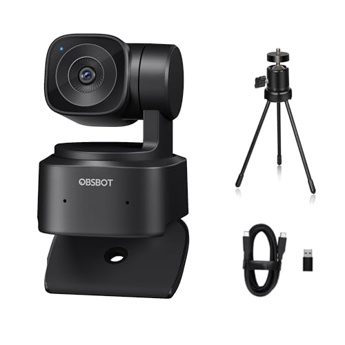 OBSBOT Tiny SE Webcam-1080P 100FPS-Extra Tripod-Video Call,HD PTZ Webcam,1/2.8" Sensor,Gesture Control,4X Zoom,AI Auto Track,LiveStream for Game/Meet/Educate-Web Camera for Desktop Computer,PC,Laptop | 1/2.8" CMOS 1080p@100fps | HDR | 2-Axis Gimbal | Gest