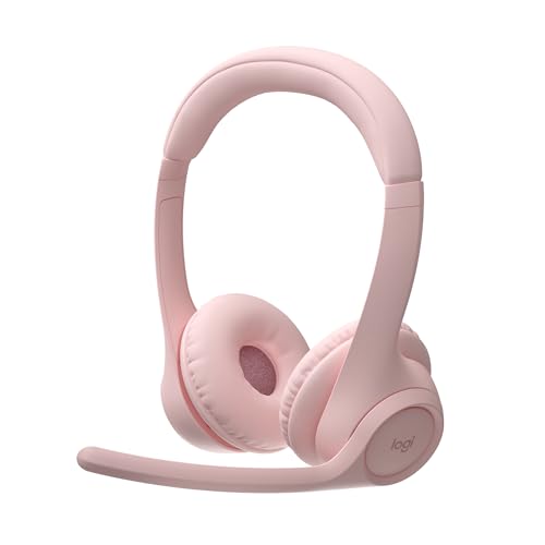 Logitech Zone 300 Wireless Bluetooth Headset with Noise-Canceling Microphone, Compatible with Windows, Mac, Chrome, Linux, iOS, iPadOS, Android – Rose (Renewed) - color: Rose