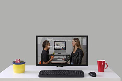 Rocelco Premium Desk Computer Monitor Mount with USB 2.0 and Audio Port - Fits Single 13" - 27" LED LCD Flat Screen - Pneumatic Full Motion Assist Adjustable Arm - Grommet and C Clamp - Black (R MA1) - style: 1 Monitor Gas Spring