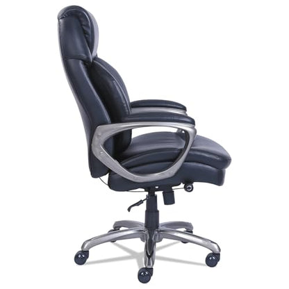 SertaPedic Cosset High-Back Executive Chair, Supports Up to 275 Lb, 18.75" to 21.75" Seat Height, Black Seat/Back, Slate Base