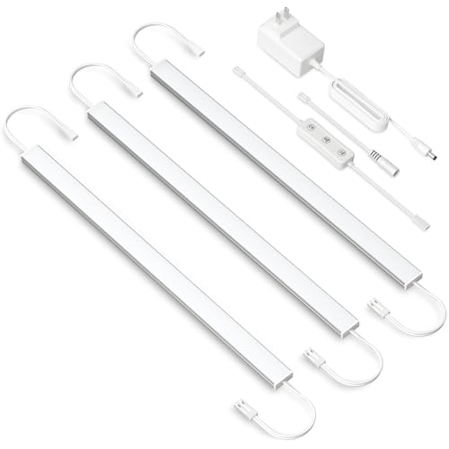 Under Cabinet Lighting Plug in. 3 PCS 12 Inches Likable Slim Bright Light Bars. Dimmable 14W Under Cabinet Lights for Kitchen Over Counter Coffee Station Shelf Closets Warm White 3000K - color: Warm White 3000K, size: 3 Light Bar