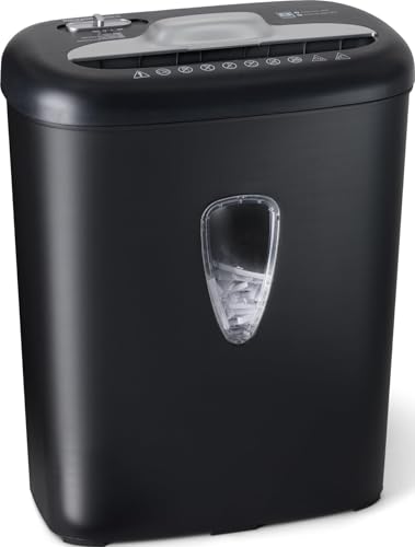 Amazon Basics 8 Sheet Cross Cut Paper and Credit Card Shredder with 4.1 Gallon Bin, Black - size: 8 Sheet