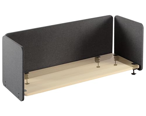 VIVO Dark Gray Clamp-on 108 x 24 inch Privacy Panel, PP-3-V108D | 60 x 24 inch (x1), 24 x 24 inch (x2), Sound Absorbing Cubicle Desk Divider, 3 Acoustic Partitions - color: Dark Gray, size: 108"