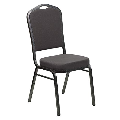 Flash Furniture Hercules Fabric Crown Back Stackable Banquet Chair, Silver | Silver Vein Frame, Fabric Upholstery - color: Gray Fabric/Silver Vein Frame, size: Set of 1