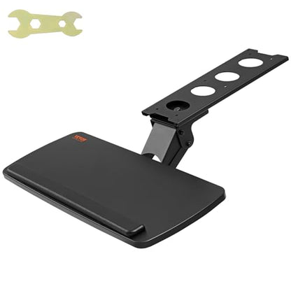 VEVOR Under-Desk Keyboard Tray, Adjustable for Height and Tilt, Slide-Out Design, Spacious 25x9.8 Inch Surface, Ideal for Home and Office Use - style: Adjustable