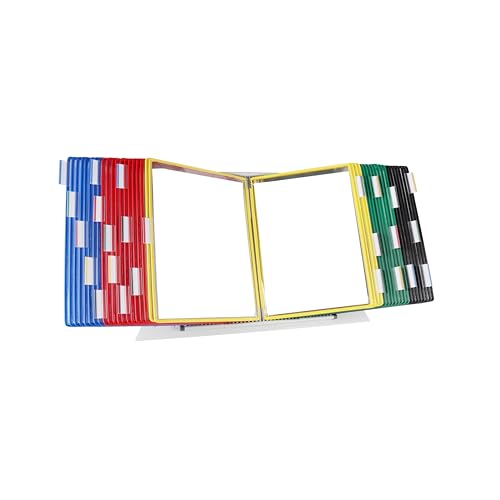 Tarifold Desktop Reference Organizer & Display System, 40 Double-Sided Pockets, 80 Sheet Capacity, Expandable, Durable Steel Wire Frames, Letter Size, Made in France, Assorted Colors - color: Assorted Colors (Blue, Red, Yellow, Green, Black), size: 40 Poc