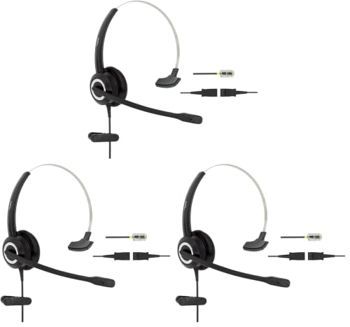 RJ9 Cisco Wired Office Headset HD Voice Compatible Cisco Phones 6851 7945g 7962g 8811 8841 8845 8851 8861 8961 9951 Series Model,Plus 3.5mm Adapter for Smartphone (Pack of 3) - size: RJ9 Mono for Cisco (Pack of 3)
