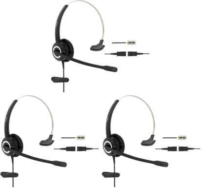 RJ9 Cisco Wired Office Headset HD Voice Compatible Cisco Phones 6851 7945g 7962g 8811 8841 8845 8851 8861 8961 9951 Series Model,Plus 3.5mm Adapter for Smartphone (Pack of 3) - size: RJ9 Mono for Cisco (Pack of 3)