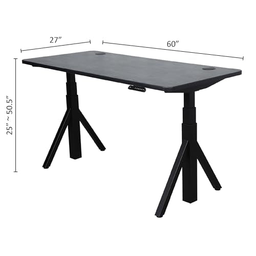 ApexDesk Quattro Series 60" Electric Adjustable Standing Computer Desk for Home and Office Width and Height Adjustable, Rectangular Black - color: Black Rectangular, size: 60" Rectangular