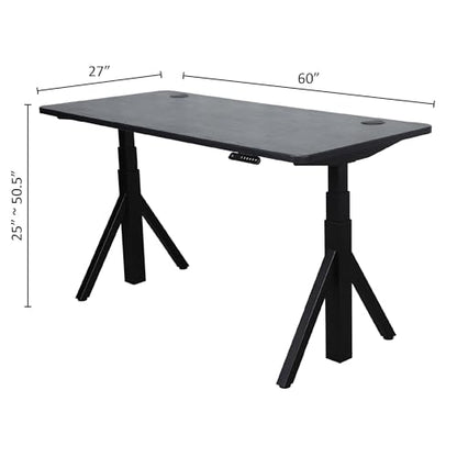ApexDesk Quattro Series 60" Electric Adjustable Standing Computer Desk for Home and Office Width and Height Adjustable, Rectangular Black - color: Black Rectangular, size: 60" Rectangular