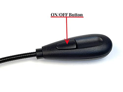 LED USB Reading Lamp Light with 2-Brightness Dimmable Setting, Flexible Gooseneck USB Light for Notebook Laptop Keyboard, Powerbank(On/Off Switch, 1 Black+1 Mini USB Light) - color: Black