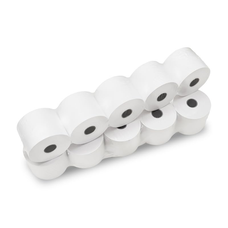 (50 Rolls) 2 1/4 x 150 ft White Adding Machine Tape Paper Rolls Premium One Ply Register/Adding Machine/Calculator Paper Rolls Printing Calculator 10 Key