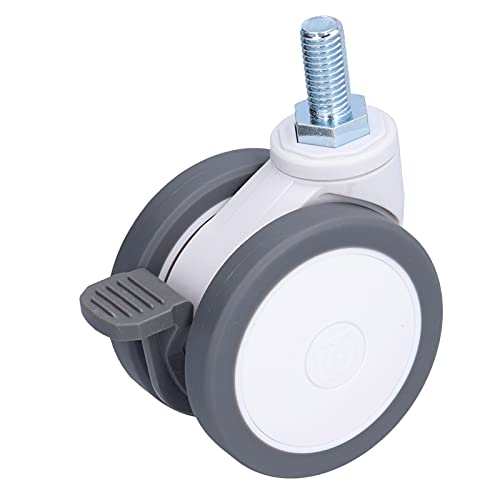 Desk Chair Wheels Replacement Noiseless Swivel Caster Wheels Medical Rubber TPR 3in Thread Aluminum Alloy 75mm Caster M12 for Home Office Chair Furniture