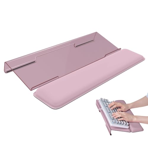Laborio Computer Keyboard Wrist Rest, Keyboard Riser Stand for Desktop - color: Rose Pink