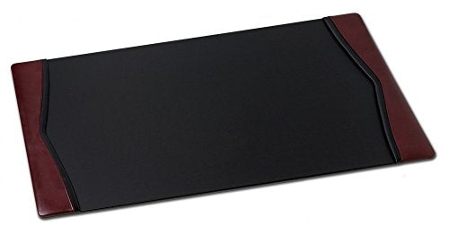 Leather Desk Pad with Side Rails - color: Burgundy, size: 20" x 34"