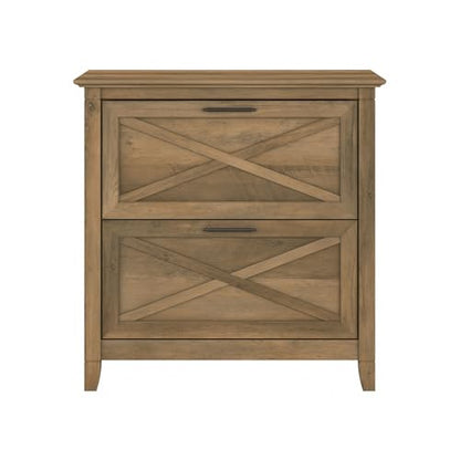 Bush Home Key West 2 Drawer Lateral File Cabinet in Reclaimed Pine, Document Storage for Home Office, Accent Chest with Drawers - color: Reclaimed Pine