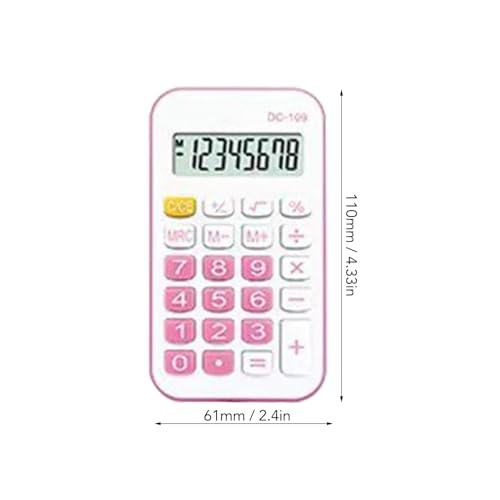Pocket Calculator, Mini Small Portable Basic Calculator with Rope Multifunctional Office Supplies Accounting Tool for Adult Office Family (Pink) - color: Pink