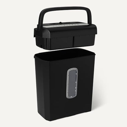 Amazon Basics 6-Sheet High Security Micro Cut Paper and Credit Card Shredder, 3.7 Gallon, Handles Staples, Compact Design for Home, Black - style: Micro Cut