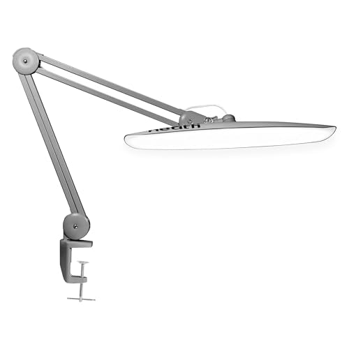 Neatfi LED Desk Lamp, 2200 Lumens, 24W, 20-Inch Wide Head (Silver) - color: Silver, size: Non-CCT with Clamp