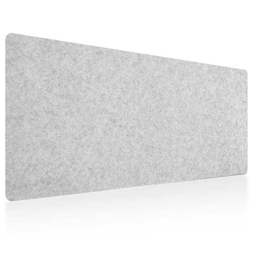 DAWNTREES Large Felt Desk Mat, 40''x16'' Full Felt Mouse Pad | Office Computer Desk Mat for Keyboard,100X40cm Desk Pad Protector (Light Grey) - color: Light Grey, size: 40" x 16"