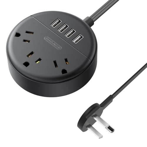 Flat Plug Power Strip, NTONPOWER 5 ft Ultra Thin Flat Extension Cord, 3 Outlet and 4 USB Ports, Wall Mountable, Compact Power Strip for Travel, Office, School, Home, Dorm Room Essentials - size: 5 Ft, style: 3A4U