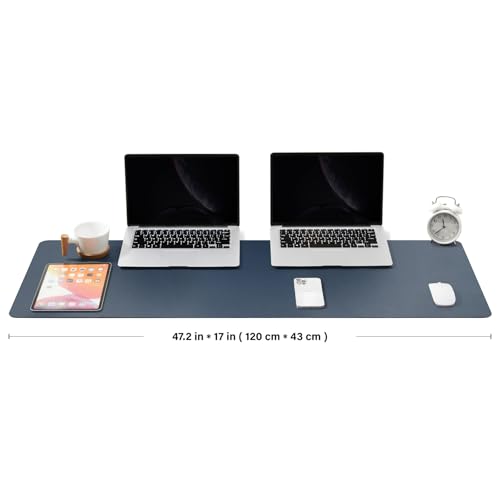 Large Cork Desk Mat - 47.2"x 17" Desk Pad for Office and Home - Ideal for Large Mouse Pad and Desk Mats on Top of Desks(Dark Blue) - color: Dark Blue, size: 47.2" x 17"
