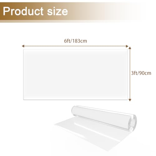 3x6ft Clear Mat for Hardwood Floors, 36" x 72" Vinyl Frosted Transparent Protector, Small Clear Runner for Kitchen Living Room Entryway - color: Clear, size: 3x6ft