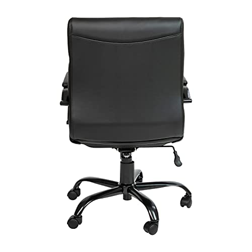 Flash Furniture Mid-Back LeatherSoft Executive Office Chair, Black/Black - color: Black
