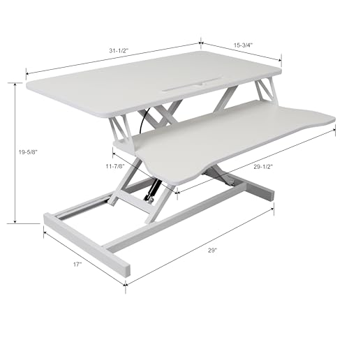 31.5" Height Adjustable Standing Desk: Office Desk with Keyboard Tray