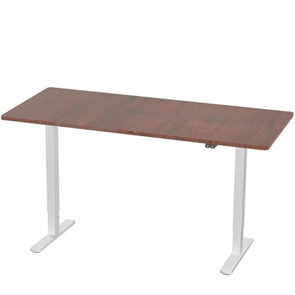VIVO Dark Walnut 60 x 30 in Standing Desk, DESK-KIT-0W6D - color: Dark Walnut Top / White Frame, size: 60 x 30 inch