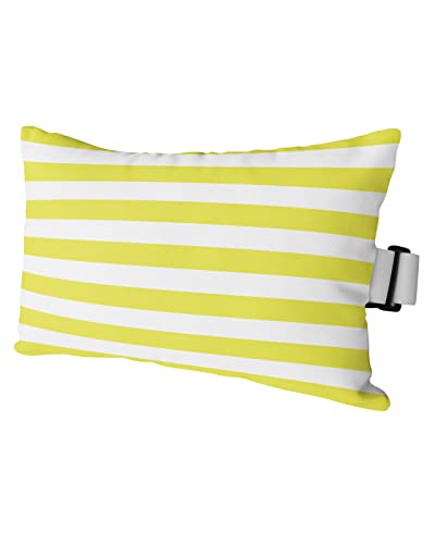 T&H XHome Outdoor Pillow for Chaise Lounge Chair, Yellow and White Stripes Waterproof Headrest Pillow Lumbar Pillows with Adjustable Elastic Strap for Beach, Poolside, Patio, Office (1 Pack) - color: Stripethh7629, size: 11 x 16 Inch - 1 Pack