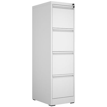 Metal File Cabinet with Drawer Heavy Duty Locking File Cabinets | Home Office Steel Filing Cabinet Vertical File Cabinets for Legal/Letter Size File,Assembly Required - color: White, size: 52.4"H-4 drawers