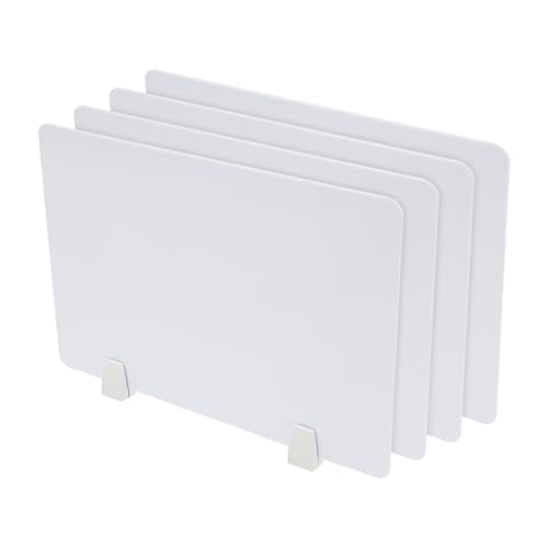 4PCS Desk Dividers Office Partitions, Privacy Desk Panel Protective, Acrylic Plexiglass Shield with Clamps for Offices Schools Call Centers - 23.6”L X15.8”W - color: White