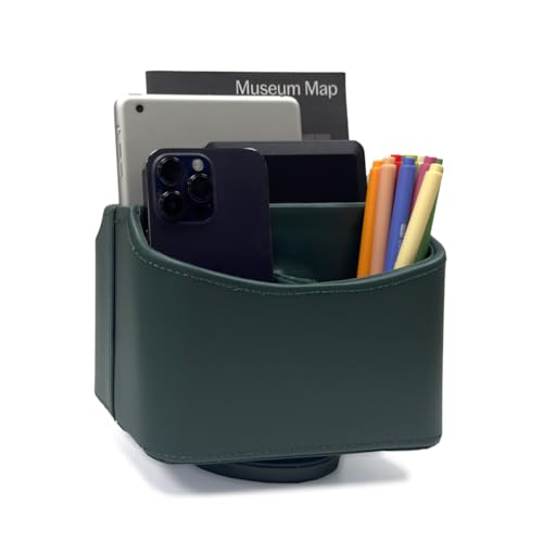 UnionBasic Rotating Desk Organizer, 360 Desk Spinning Caddy, Desktop TV Guide/Mail/Media/Remote Controller Holder Organizer,Green - color: Green