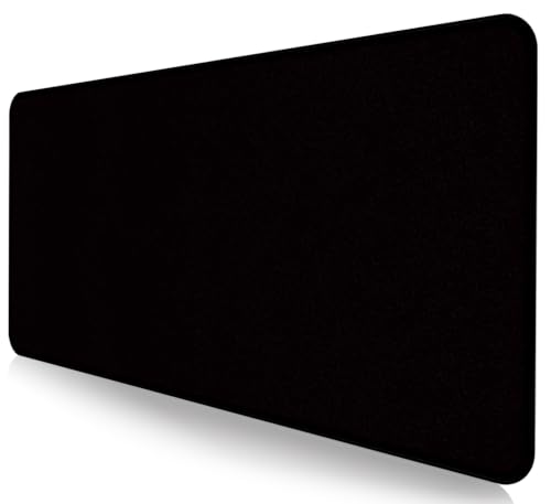 Large Black Computer Mouse Pad, Office Non Slip Gaming Desktop Keyboard Pad | Large Extended Mouse Pad; Full Desk Coverage; Waterproof Coating; Stable Anti-Slide Base For Gaming, Office, Study Daily Use - color: Black