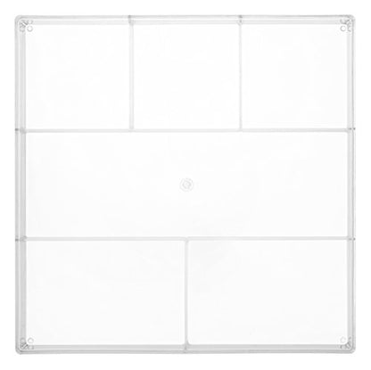 Whitmor Clear 6-Section Drawer Organizer | For Makeup & Accessories | Sturdy Resin | 11.9 x 11.9 x 1.7 Inches | Pack of 6 - size: 6-Section Pack of 6