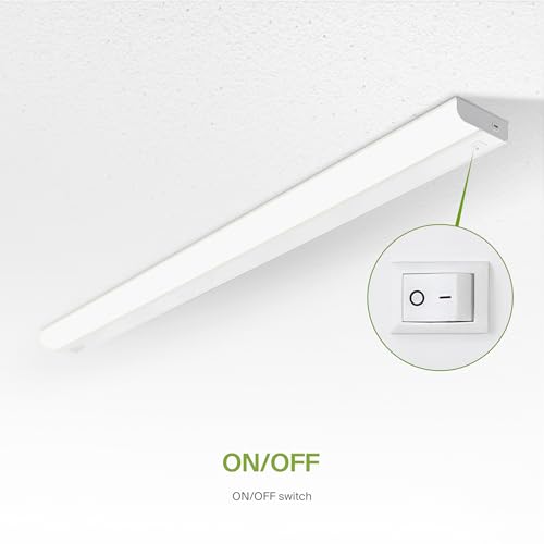 ASD LED Under Cabinet Lighting Hardwired, 48 Inch 24W 2700K-5000K Selectable, 2087LM, CRI90+, Direct Wire Linkable Under Counter Lights for Kitchen, Dimmable Under Cabinet Lights, White, UL Certified - color: 48 Inch White, size: 1 Pack
