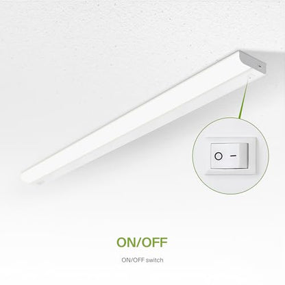 ASD LED Under Cabinet Lighting Hardwired, 48 Inch 24W 2700K-5000K Selectable, 2087LM, CRI90+, Direct Wire Linkable Under Counter Lights for Kitchen, Dimmable Under Cabinet Lights, White, UL Certified - color: 48 Inch White, size: 1 Pack