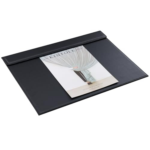 KINGFOM 18''x14'' Large Rectangle A3 Desk Writing & Drawing Desk Pad &Board Table Protector Mat with Paper Clip on Top Black - color: Black-a186