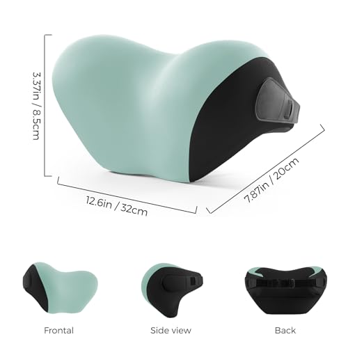 BEBAS Ergonomic Car Headrest Pillow, Memory Foam Neck Support, Green - color: Green