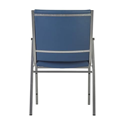Flash Furniture Hercules Vinyl Stack Chair with Arms, Navy, 4-Pack - color: Navy Vinyl, size: Set of 4