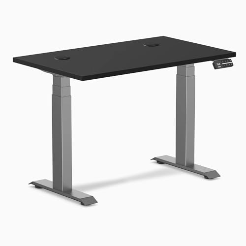 Desky Dual Mini Sit Stand Desk Black 40x24in with Grommets Space Gray - color: Black / Space Gray, size: 40 x 24 inches with Grommets
