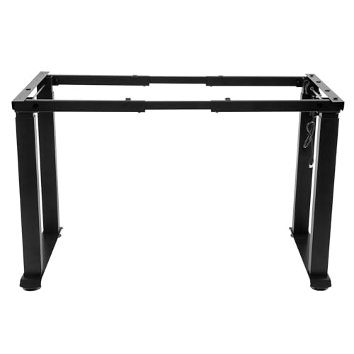 4-Leg Standing Desk Frame,Dual Motor Adjustable Desk Rack Frame with LED Display,Electric Adjustable Legs Compatible Desktop Size 37.4″-62.99″ for Home Office, Frame Only Load Capacity 220.46lbs