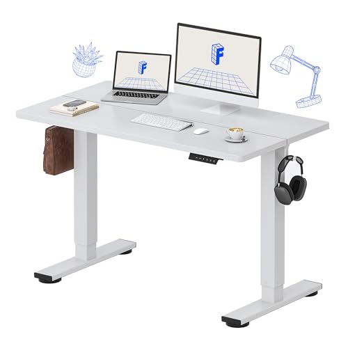 FLEXISPOT 48x24 Inch Electric Standing Desk, White | Home Office, Remote Work, Study Space, Laptop & Monitor Setup, Everyday Use, Spliced Desktop - color: White, size: 48"x24"