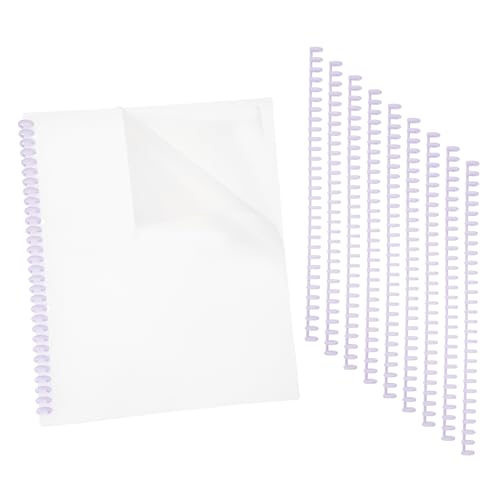 PATIKIL 20Pcs Presentation Binding Covers, Pre-Punched A4 12 x 9" Cover and 10Pcs 8.5mm (1/3") Plastic 30 Ring Binding Spines Combs Kit for Book Office Supplies, Purple - color: Purple