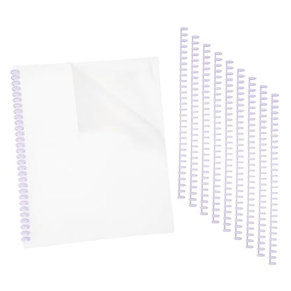 PATIKIL 20Pcs Presentation Binding Covers, Pre-Punched A4 12 x 9" Cover and 10Pcs 8.5mm (1/3") Plastic 30 Ring Binding Spines Combs Kit for Book Office Supplies, Purple - color: Purple