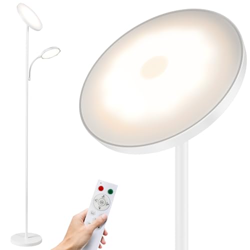 SUNMORY Floor Lamps for Living Room，LED Standing Lamp with Remote Control - color: White, size: with Sub-lamp