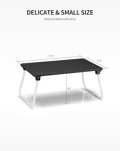 Ruxury Foldable Lap Desk Laptop Stand Bed Desk Table Tray, Breakfast Serving Tray, Portable & Lightweight Mini Table, Lap Tablet Desk for Sofa Couch Floor - Black - color: Black